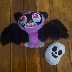 Bark Box Plush Dog Toy “Bat Outta Howl” and Skeleton Jellybean, Halloween